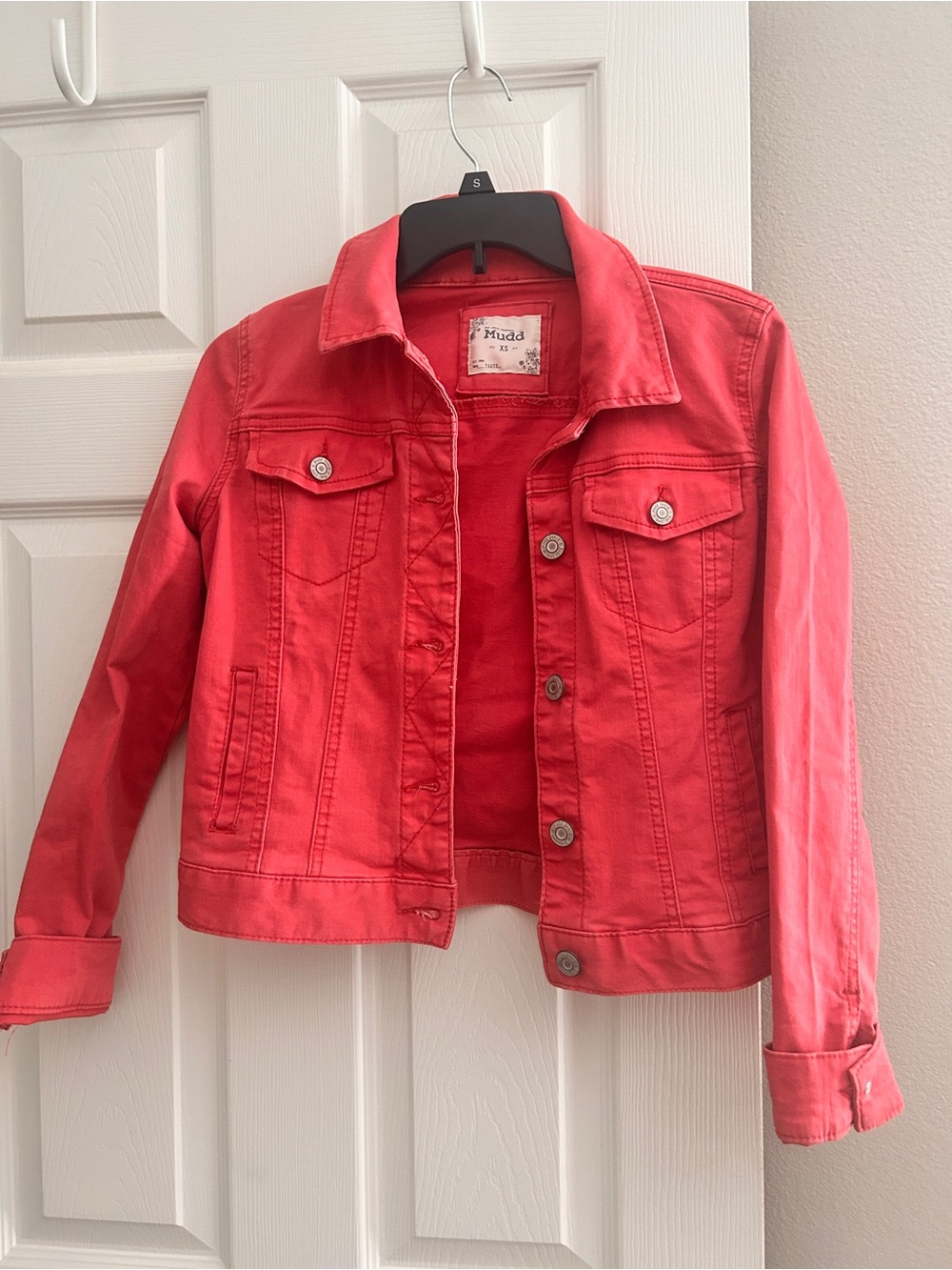 Mudd Women Coral Denim Jacket